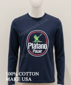Platano Power Baseball Playing Plantain Character Logo funny america t-shirts