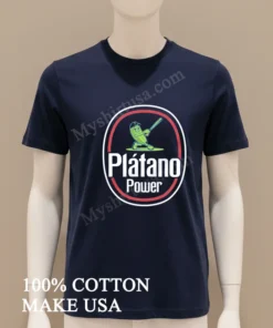 Platano Power Baseball Playing Plantain Character Logo funny america t-shirts