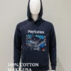 Playstation Original Console And Controller Blue Checkered Retro Gaming Shirt Balck Shirt
