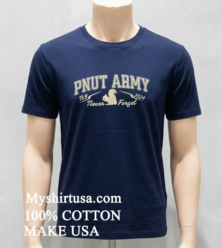 Pnut Army Never Forget Peanut Squirrel Shirt - navy-shirt Pnut Army Never Forget Peanut Squirrel Shirt Navy Shirt