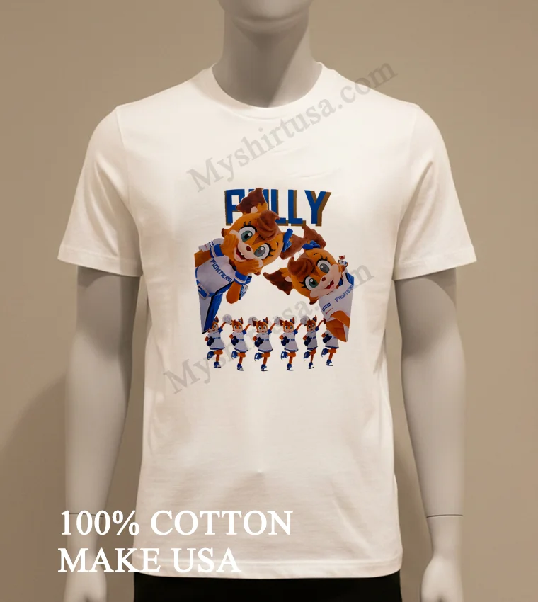 Polly Nippon Ham Fighters Mascot Character Cheerleader Graphic Shirt White T Shirt