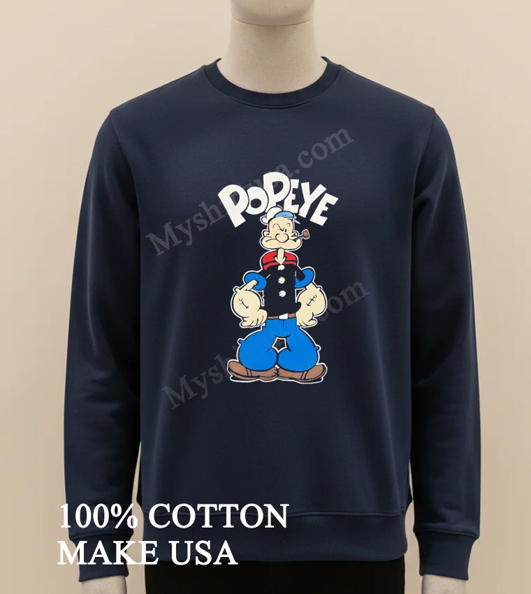Popeye The Sailor Man Anchor Tattoos Pipe Shirt Long Sleve Shirt