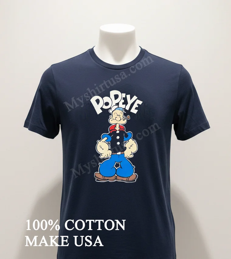 Popeye The Sailor Man Anchor Tattoos Pipe funny america t-shirts - navy-shirt Popeye The Sailor Man Anchor Tattoos Pipe Shirt Navy Shirt 1