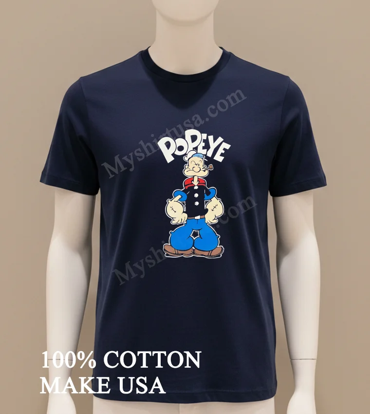 Popeye The Sailor Man Anchor Tattoos Pipe funny america t-shirts - navy-shirt Popeye The Sailor Man Anchor Tattoos Pipe Shirt Navy Shirt