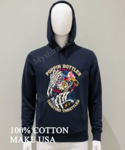 Poppin Bottles Twisting Throttles Skeleton Dirt Diggers Motocross Shirt