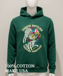 Poppin Bottles Twisting Throttles Skeleton Dirt Diggers Motocross Shirt