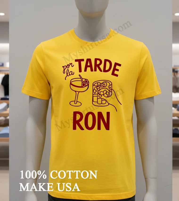Por La Tarde Ron Shirt - yellow-t-shirt Por La Tarde Ron Shirt Yellow T Shirt