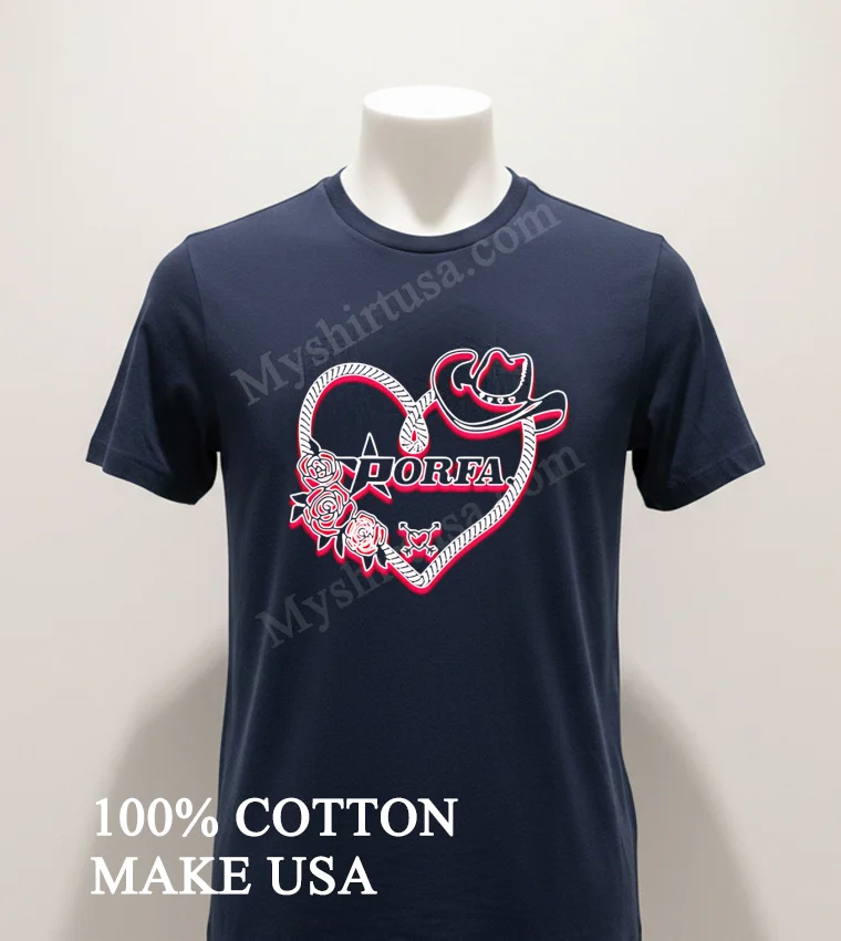 Porfa Love Lasso Heart Shirt Navy Shirt 1