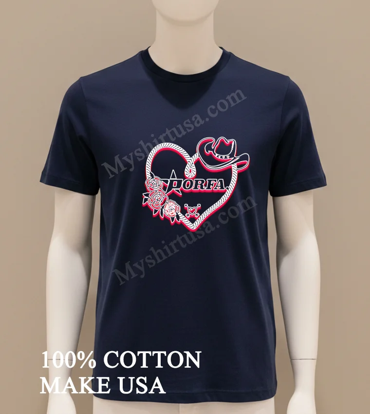 Porfa Love Lasso Heart Shirt Navy Shirt
