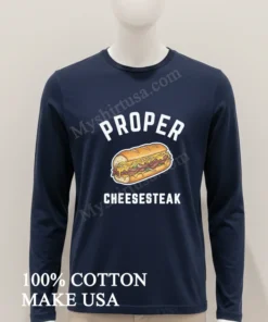 Proper Cheesesteak Sandwich With Steak And Onions funny america t-shirts