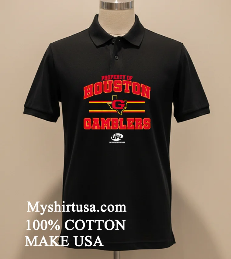 Property Of Houston Gamblers Banner Stylish Shirt Balck Shirt 2