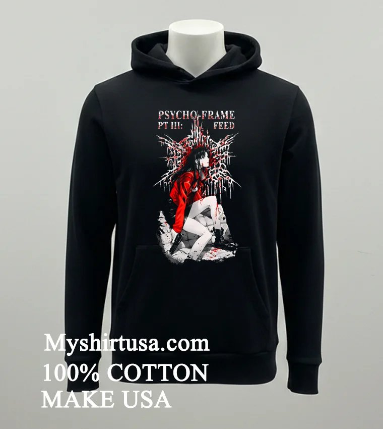 Psycho Frame Misato Graphic Retro Shirt Balck Shirt