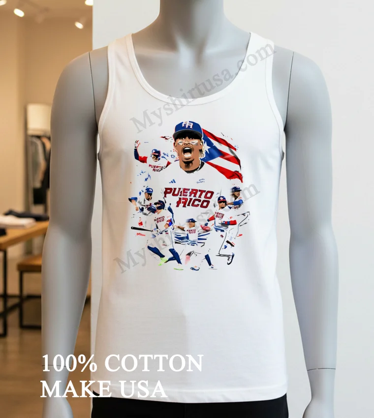 Puerto Rico Baseball Players Team Flag Graphic funny america t-shirts - white-t-shirt Puerto Rico Baseball Players Team Flag Graphic Shirt White T Shirt 3