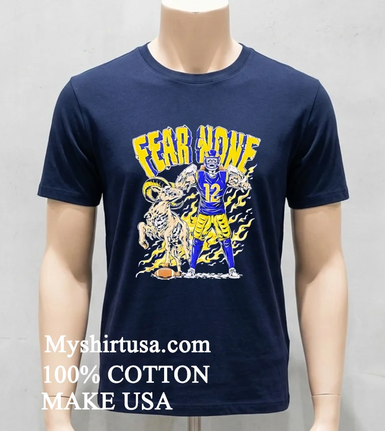 Puka Nacua Skeleton Fear None Los Angeles Rams Football Shirt Navy Shirt