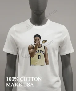 Purdue Basketball Player Number Zero Holding Up Three Fingers funny america t-shirts