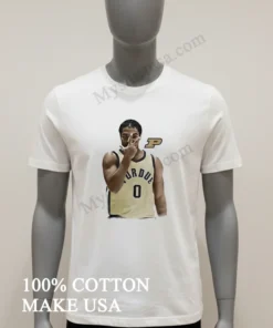 Purdue Basketball Player Number Zero Holding Up Three Fingers funny america t-shirts