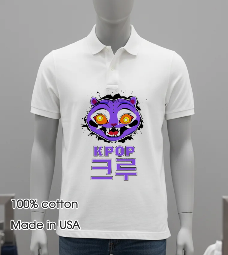 Purple Derpy Tiger Kpop Demon Hunters Character Shirt White T Shirt 1