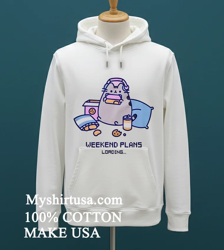 Pusheen Weekend Plans Loading Shirt - white-t-shirt Pusheen Weekend Plans Loading Shirt White T Shirt