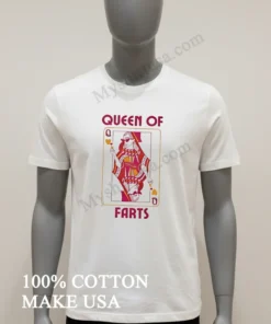 Queen Of Farts Playing Card Heart Queen Character funny america t-shirts