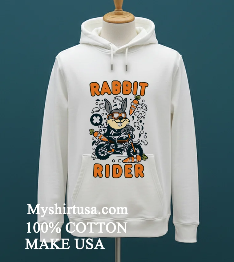 Rabbit Raider Cute Cartoon Shirt - white-t-shirt Rabbit Raider Cute Cartoon Shirt White T Shirt 1