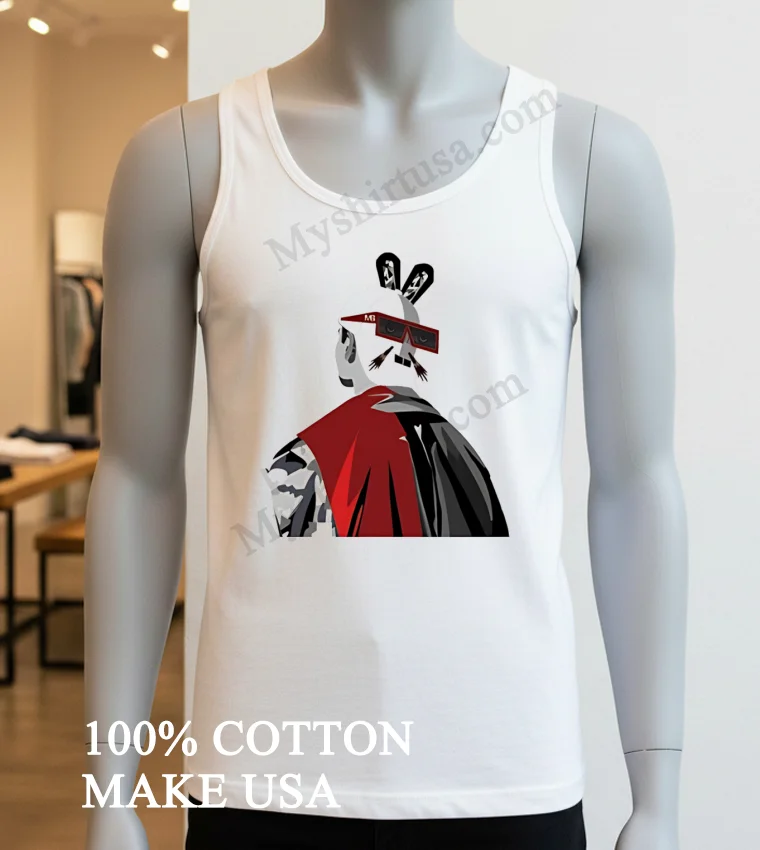 Rabbit Wearing Sunglasses And Red Cape funny america t-shirts - white-t-shirt Rabbit Wearing Sunglasses And Red Cape Shirt White T Shirt 3