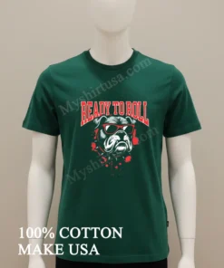 Ready To Roll Bulldog Wearing Red Sunglasses funny america t-shirts
