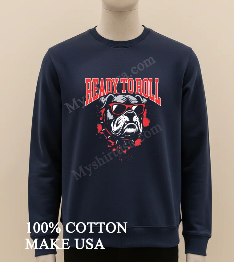 Ready To Roll Bulldog Wearing Red Sunglasses Shirt Long Sleve Shirt