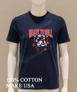 Ready To Roll Bulldog Wearing Red Sunglasses funny america t-shirts