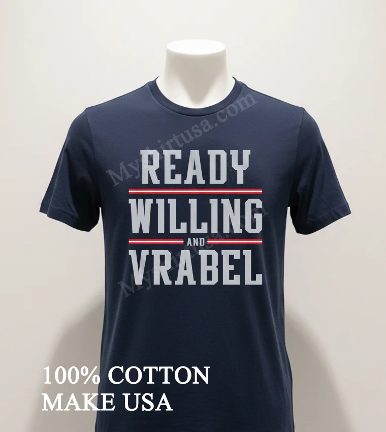 Ready Willing And Vrabel Football Coach Text Logo funny america t-shirts - navy-shirt Ready Willing And Vrabel Football Coach Text Logo Shirt Navy Shirt 1