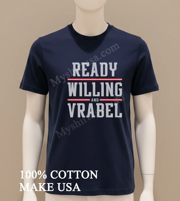 Ready Willing And Vrabel Football Coach Text Logo Shirt Navy Shirt