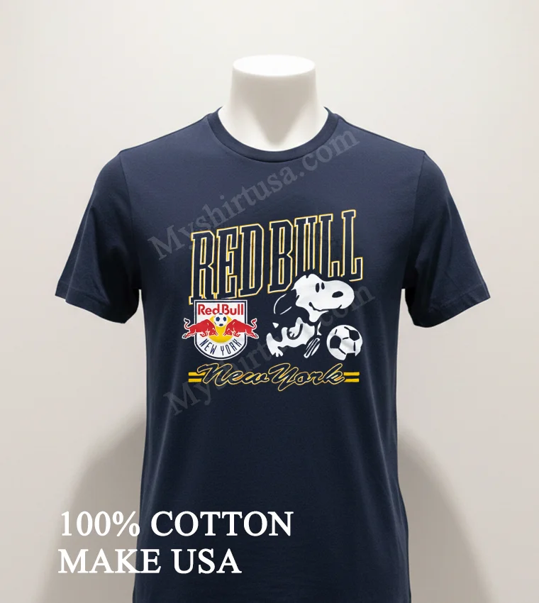 Red Bull New York Snoopy Soccer Ball Logo funny america t-shirts - navy-shirt Red Bull New York Snoopy Soccer Ball Logo Shirt Navy Shirt 1