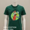 Red Cartoon Dog Drinking Martini Smoking Thinking Shirt Green Shirt