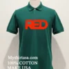 Red Design Letter Shirt Green Shirt