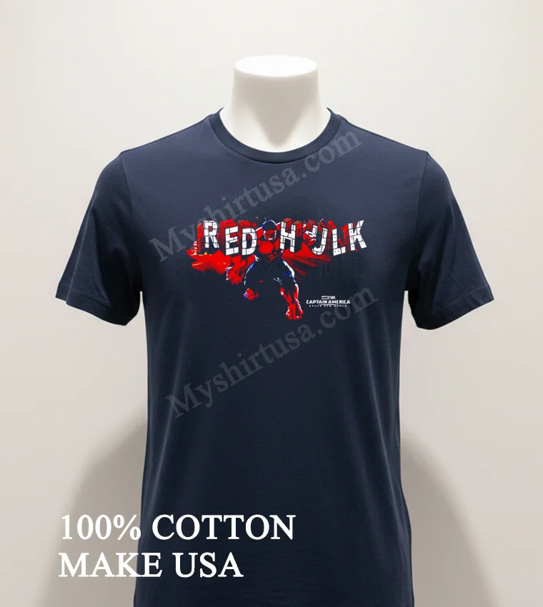 Red Hulk Tee Captain America Brave New World Merchandise Limited Classic funny america t-shirts - navy-shirt Red Hulk Tee Captain America Brave New World Merchandise Limited Classic Shirt Navy Shirt 1