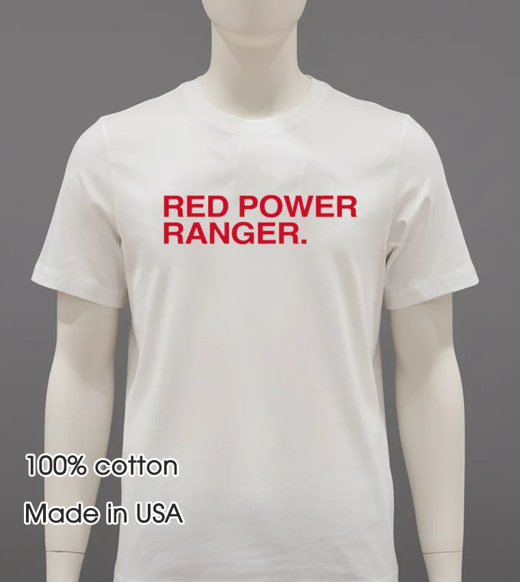 Red Power Ranger Shirt - white-t-shirt Red Power Ranger Shirt White T Shirt 2