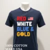 Red White Blue Gold Us Flag Torch Graphic Shirt Navy Shirt 1