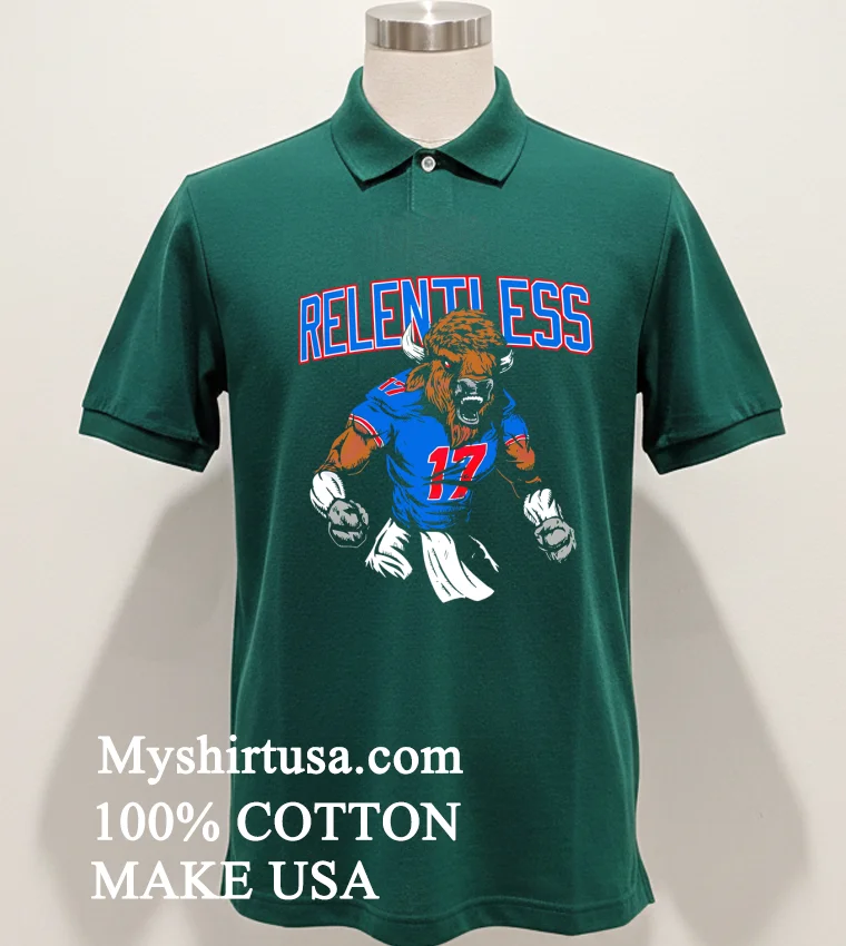 Relentless Buffalo Bills Josh Allen Bill Mascot 17 Shirt - green-shirt Relentless Buffalo Bills Josh Allen Bill Mascot 17 Shirt Green Shirt