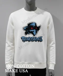 Renegades Masked Character Logo With Blue Graffiti Style funny america t-shirts