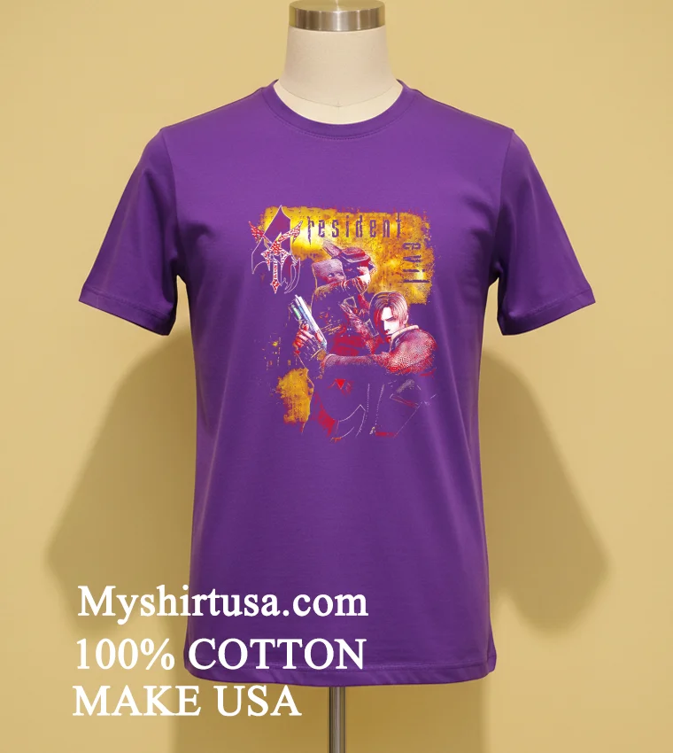 Resident Evil 4 You Are Dead Fan Graphic Shirt - purple-shirt Resident Evil 4 You Are Dead Fan Graphic Shirt Purple Shirt