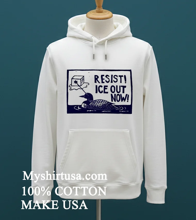 Resist Ice Out Now Duck Shirt - white-t-shirt Resist Ice Out Now Duck Shirt White T Shirt 1