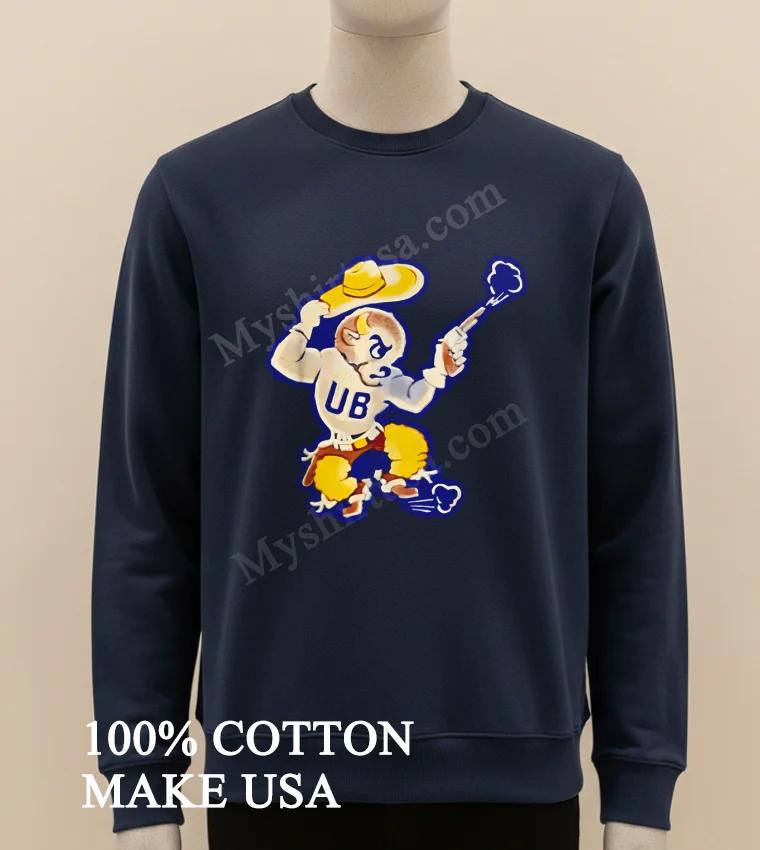 Restored Buffalo Bulls Design Circa 1950s University Of Buffalo Shirt Long Sleve Shirt