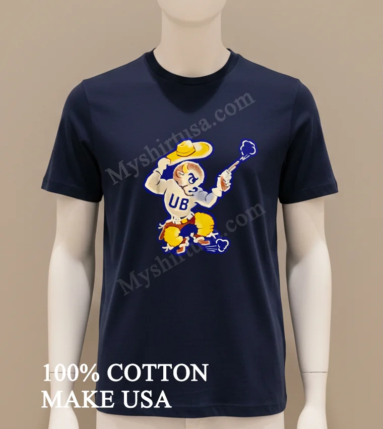 Restored Buffalo Bulls Design Circa 1950s University Of Buffalo Shirt Navy Shirt