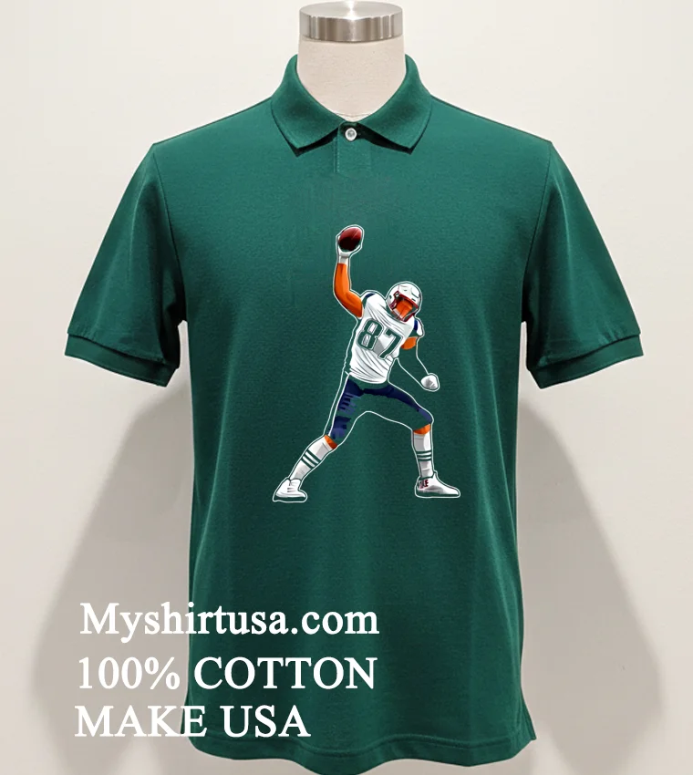 Rob Gronk 87 Angry Touchdown Football Shirt Green Shirt