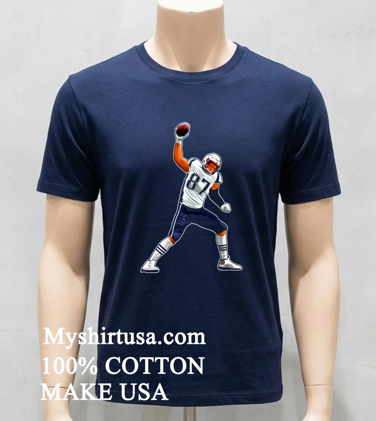 Rob Gronk 87 Angry Touchdown Football Shirt Navy Shirt