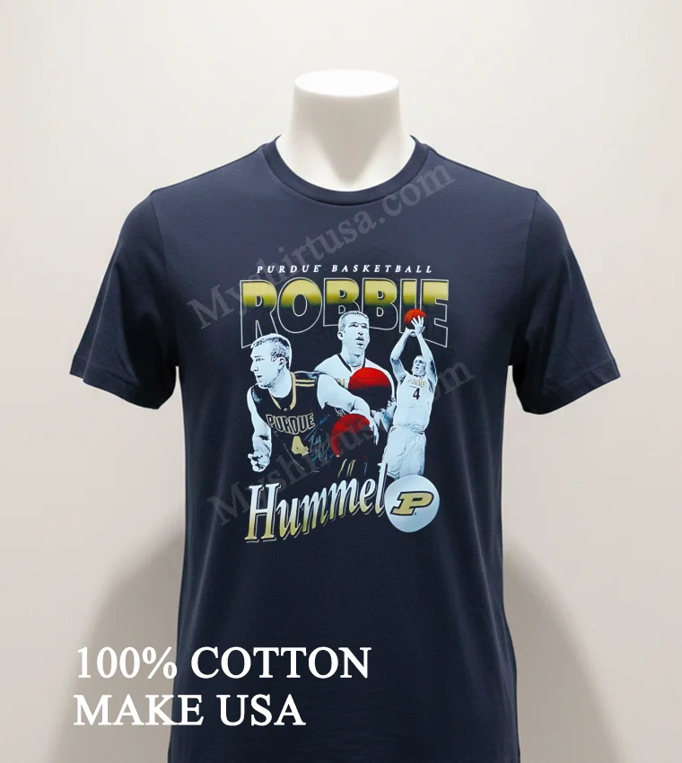Robbie Hummel Purdue Basketball College Sports Fan Graphic Shirt Navy Shirt 1