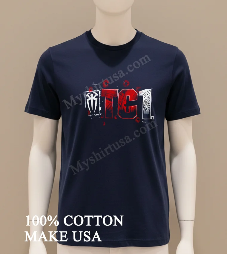 Roman Reigns Logo Tci Number One Tribal Design Shirt Navy Shirt
