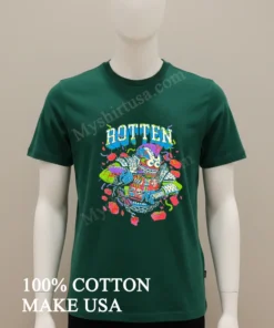 Rotten Monster Playing Football Punk Rock Grunge Style funny america t-shirts