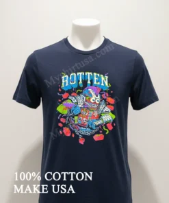 Rotten Monster Playing Football Punk Rock Grunge Style funny america t-shirts