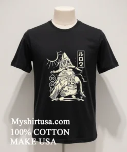 Rurouni Style Rabbit Samurai With Moon And Sun Graphic Shirt