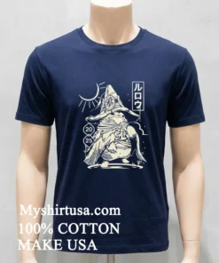 Rurouni Style Rabbit Samurai With Moon And Sun Graphic Shirt